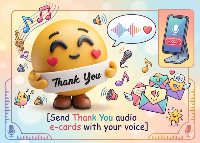 Personalized audio eCards with voice messages
